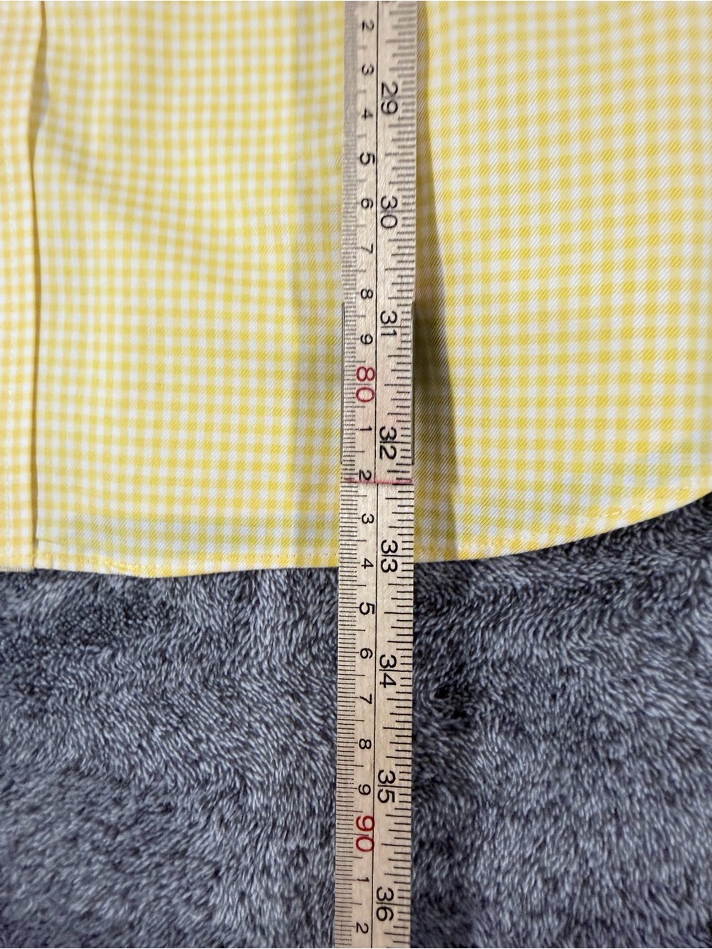 SKU 1298 Orvis Men's Yellow Gingham Button-Down Shirt - Classic Collar - Picture 3 of 4